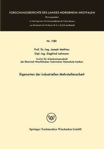 Eigenarten der industriellen Mehrstellenarbeit