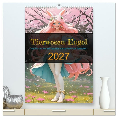 Tierwesen Engel (hochwertiger Premium Wandkalender 2027 DIN A2 hoch), Kunstdruck in Hochglanz