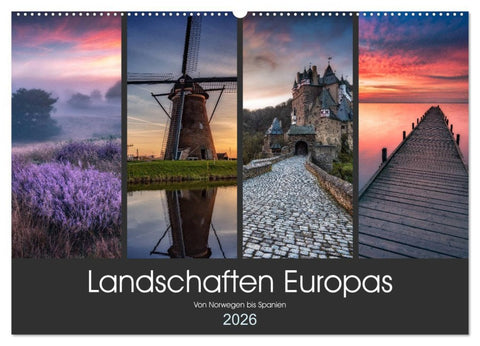 Landschaften Europas (Wandkalender 2026 DIN A2 quer), CALVENDO Monatskalender