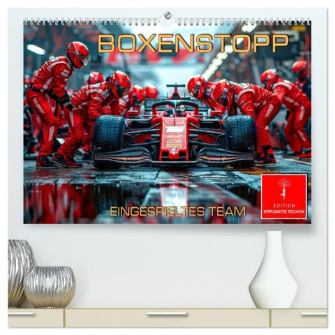Boxenstopp - eingespieltes Team (hochwertiger Premium Wandkalender 2027 DIN A2 quer), Kunstdruck in Hochglanz