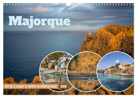 Majorque - Une île à couper le souffle en Méditerranée (Calendrier mural 2026 DIN A3 vertical), CALVENDO calendrier mensuel