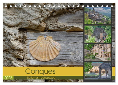 Conques ist eine wichtige Station am französischen Jakobsweg (Tischkalender 2026 DIN A5 quer), CALVENDO Monatskalender