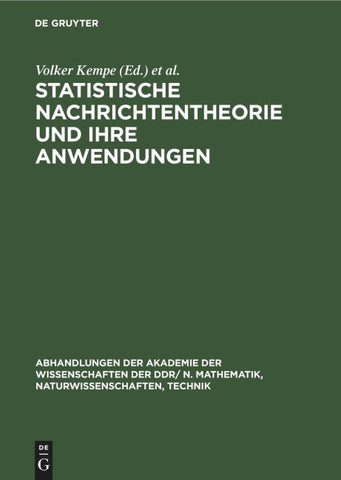 Statistische Nachrichtentheorie und ihre Anwendungen