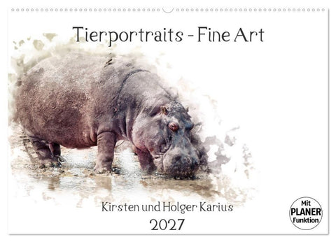Tierportraits - Fine Art (Wandkalender 2027 DIN A2 quer), CALVENDO Monatskalender