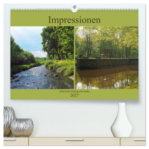 Impressionen - Gütersloh entlang der Dalke (hochwertiger Premium Wandkalender 2027 DIN A2 quer), Kunstdruck in Hochglanz