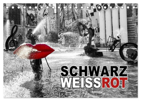 Schwarz - Weiß - Rot (Tischkalender 2026 DIN A5 quer), CALVENDO Monatskalender