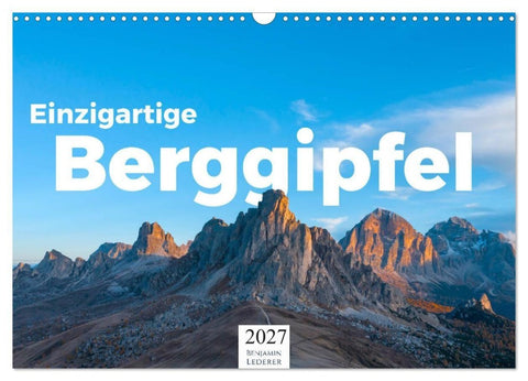 Einzigartige Berggipfel (Wandkalender 2027 DIN A3 quer), CALVENDO Monatskalender