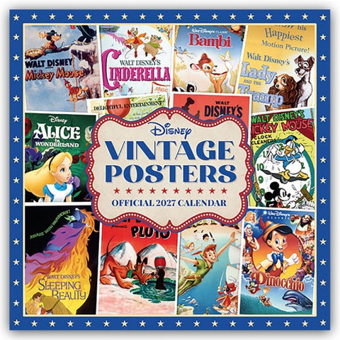 Disney Vintage Posters – Disney Filmplakate – Offizieller Kalender 2027 – Wandkalender