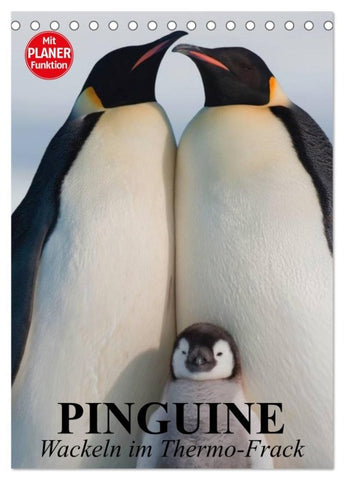 Pinguine. Wackeln im Thermo-Frack (Tischkalender 2026 DIN A5 hoch), CALVENDO Monatskalender