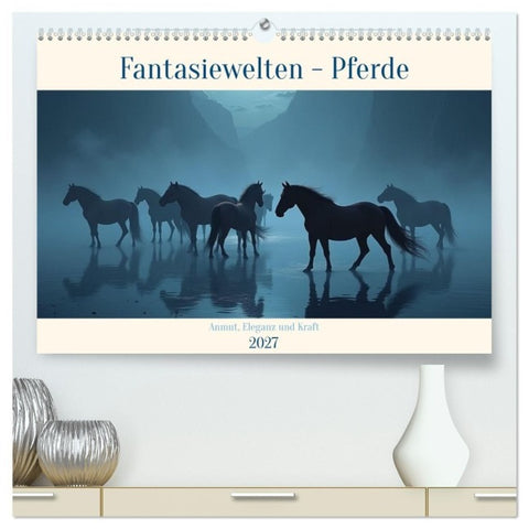 Fantasiewelten - Pferde (hochwertiger Premium Wandkalender 2027 DIN A2 quer), Kunstdruck in Hochglanz