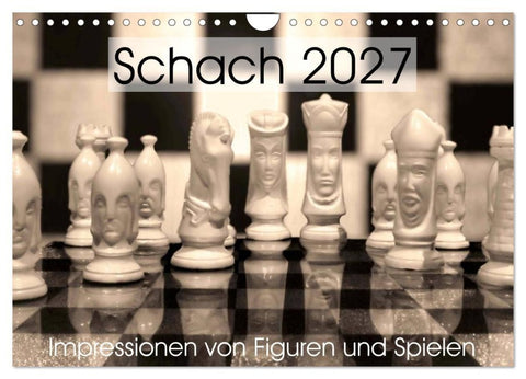 Schach 2027. Impressionen von Figuren und Spielen (Wandkalender 2027 DIN A4 quer), CALVENDO Monatskalender