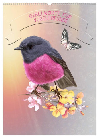 Bibelworte für Vogelfreunde (Wandkalender 2027 DIN A2 hoch), CALVENDO Monatskalender