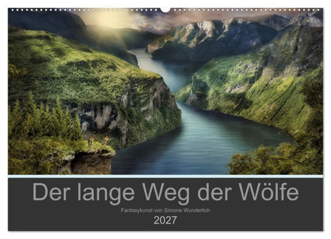 Der lange Weg der Wölfe (Wandkalender 2027 DIN A2 quer), CALVENDO Monatskalender