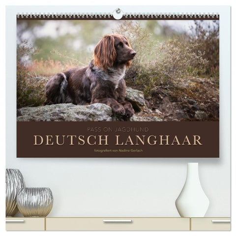 Passion Jagdhund - Deutsch Langhaar (hochwertiger Premium Wandkalender 2027 DIN A2 quer), Kunstdruck in Hochglanz