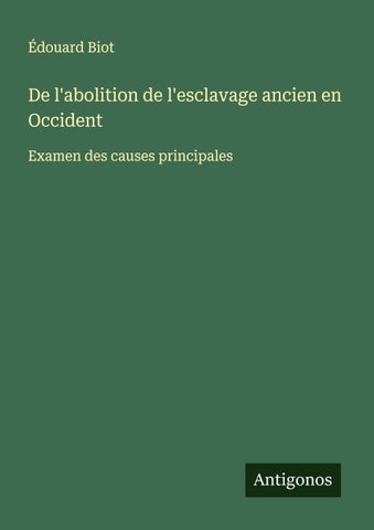 De l'abolition de l'esclavage ancien en Occident