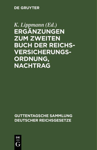 Ergänzungen zum zweiten Buch der Reichsversicherungsordnung, Nachtrag