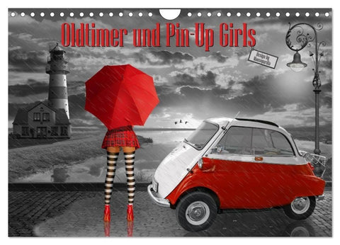 Oldtimer und Pin-Up Girls by Mausopardia (Wandkalender 2027 DIN A4 quer), CALVENDO Monatskalender