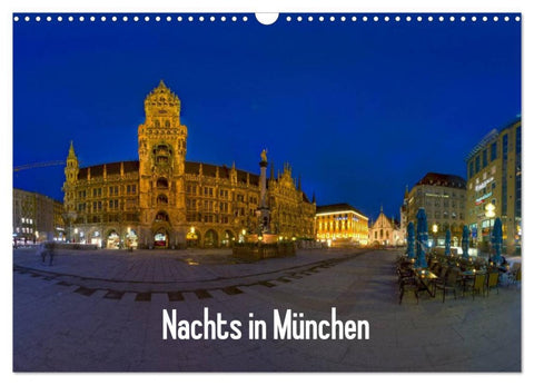 Nachts in München (Wandkalender 2026 DIN A3 quer), CALVENDO Monatskalender