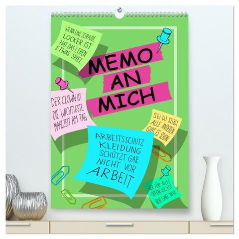 Memo an mich (hochwertiger Premium Wandkalender 2027 DIN A2 hoch), Kunstdruck in Hochglanz