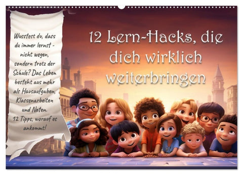 12 Lern-Hacks (Wandkalender 2027 DIN A2 quer), CALVENDO Monatskalender
