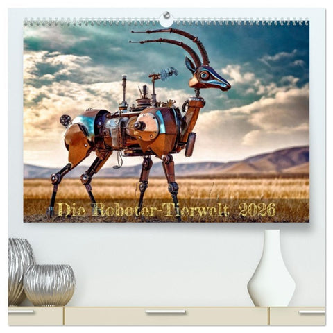 Die Roboter-Tierwelt (hochwertiger Premium Wandkalender 2026 DIN A2 quer), Kunstdruck in Hochglanz