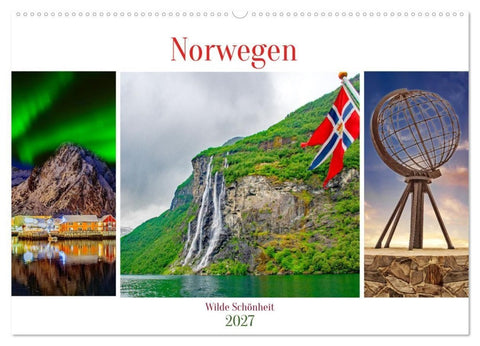 Norwegen - Wilde Schönheit (Wandkalender 2027 DIN A2 quer), CALVENDO Monatskalender