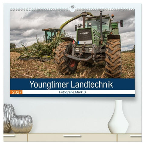 Youngtimer Landtechnik (hochwertiger Premium Wandkalender 2027 DIN A2 quer), Kunstdruck in Hochglanz