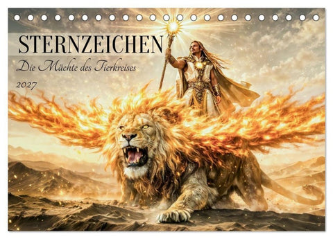 Sternzeichen - Die Mächte des Tierkreises (Tischkalender 2027 DIN A5 quer), CALVENDO Monatskalender