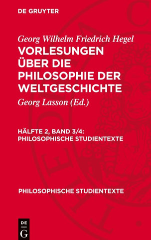 Vorlesungen über die Philosophie der Weltgeschichte