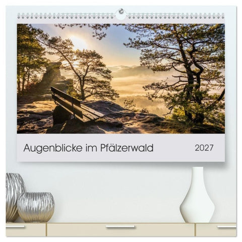 Augenblicke im Pfälzerwald (hochwertiger Premium Wandkalender 2027 DIN A2 quer), Kunstdruck in Hochglanz