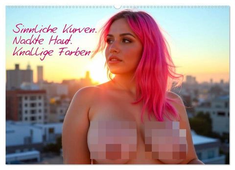 Sinnliche Kurven. Nackte Haut. Knallige Farben (Wandkalender 2027 DIN A2 quer), CALVENDO Monatskalender
