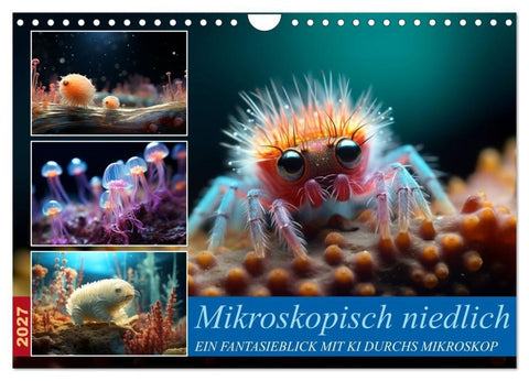 Mikroskopisch niedlich (Wandkalender 2027 DIN A4 quer), CALVENDO Monatskalender