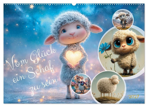 Vom Glück ein Schaf zu sein (Wandkalender 2027 DIN A2 quer), CALVENDO Monatskalender