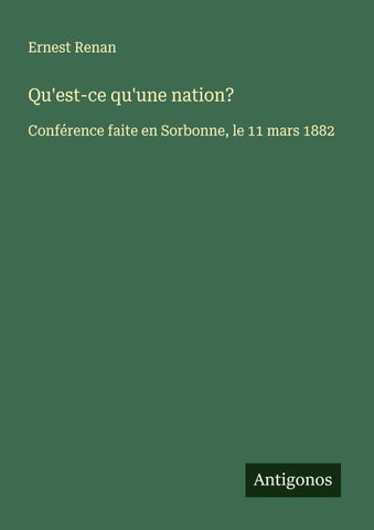 Qu'est-ce qu'une nation?