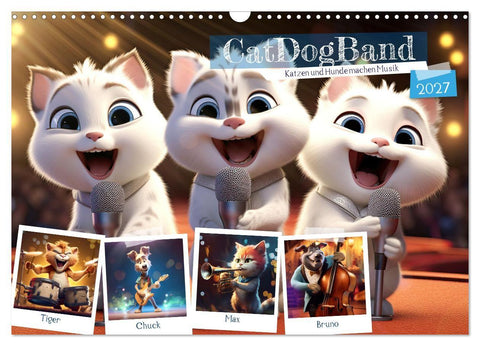 CatDogBand (Wandkalender 2027 DIN A3 quer), CALVENDO Monatskalender