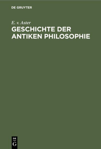 Geschichte der antiken Philosophie