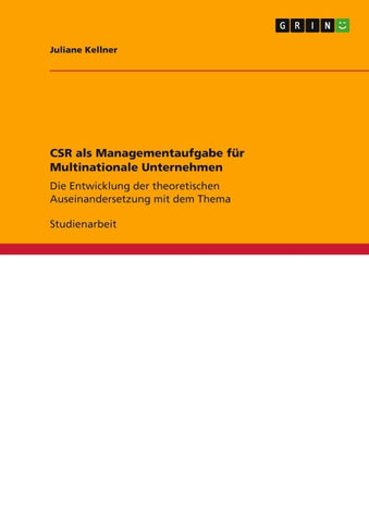 CSR als Managementaufgabe für Multinationale Unternehmen