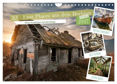 KI - Lost Places aus dem Rechner (Wandkalender 2027 DIN A4 quer), CALVENDO Monatskalender