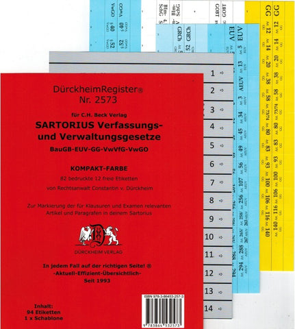 DürckheimRegister® SARTORIUS KOMPAKT Gesetze und §§