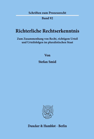 Richterliche Rechtserkenntnis.