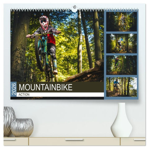 Mountainbike Action (hochwertiger Premium Wandkalender 2026 DIN A2 quer), Kunstdruck in Hochglanz