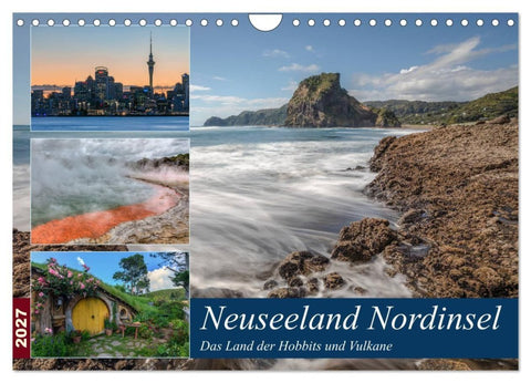 Neuseeland Nordinsel - Das Land der Hobbits und Vulkane (Wandkalender 2027 DIN A4 quer), CALVENDO Monatskalender