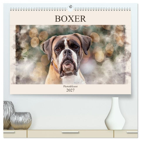 Boxer Photo&Kunst (hochwertiger Premium Wandkalender 2027 DIN A2 quer), Kunstdruck in Hochglanz