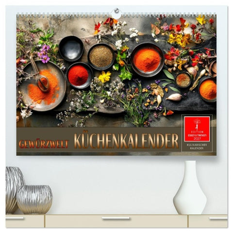Küchenkalender Gewürzwelt (hochwertiger Premium Wandkalender 2027 DIN A2 quer), Kunstdruck in Hochglanz