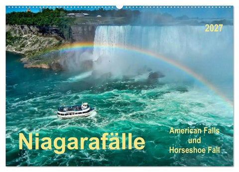 Niagarafälle - American Falls und Horseshoe Fall (Wandkalender 2027 DIN A2 quer), CALVENDO Monatskalender