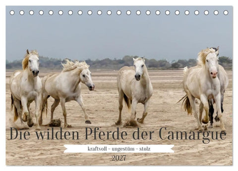 Die wilden Pferde der Camargue (Tischkalender 2027 DIN A5 quer), CALVENDO Monatskalender