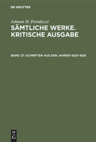 Schriften aus den Jahren 1820–1826