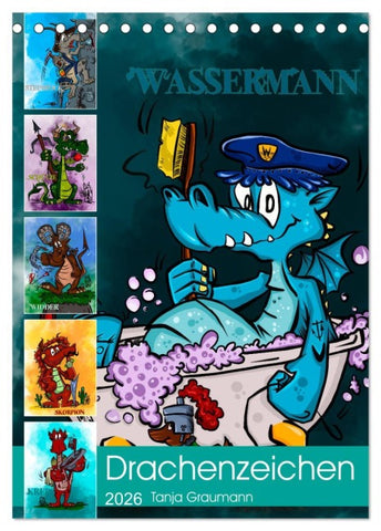 Drachenhoroskop 2026 (Tischkalender 2026 DIN A5 hoch), CALVENDO Monatskalender