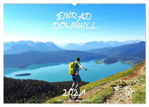 Einrad Downhill (Wandkalender 2027 DIN A2 quer), CALVENDO Monatskalender
