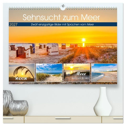 Sehnsucht zum Meer (hochwertiger Premium Wandkalender 2027 DIN A2 quer), Kunstdruck in Hochglanz